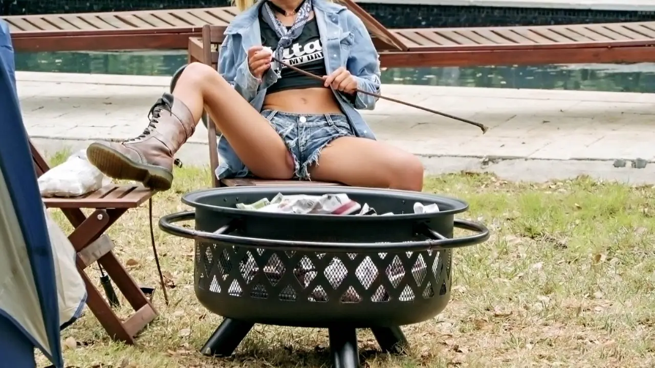 Backyard Camping for Hottie on House Arrest - Pervs On Patrol